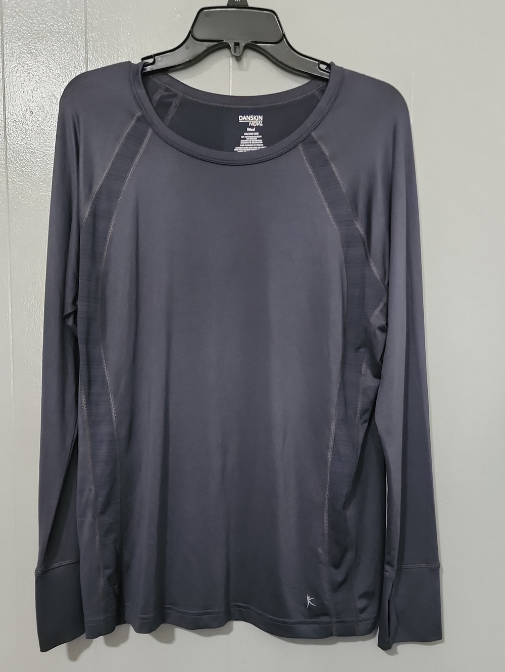 Danskin Long Sleeve Active Top — Charcoal Gray